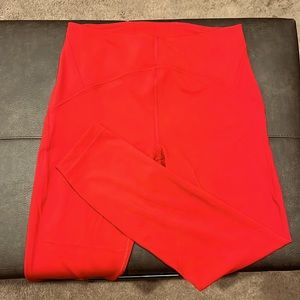 Cherry Red Lululemon Align Leggings - perfect for a holiday workout!